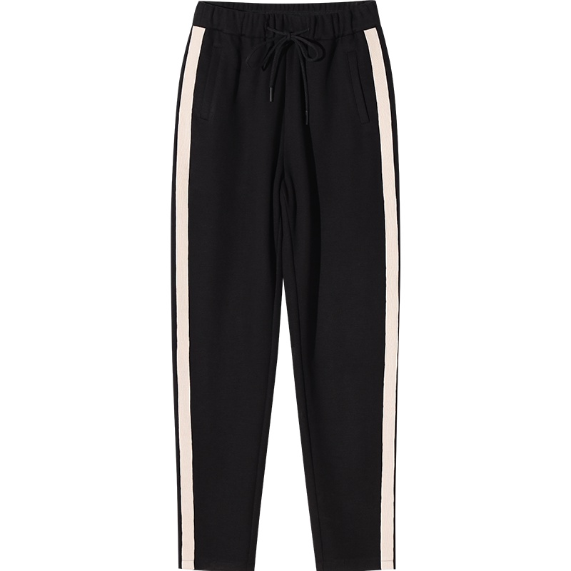 娅丽达女裤2019秋季新款运动裤女休闲宽松侧边条纹哈伦裤女士裤子I3006