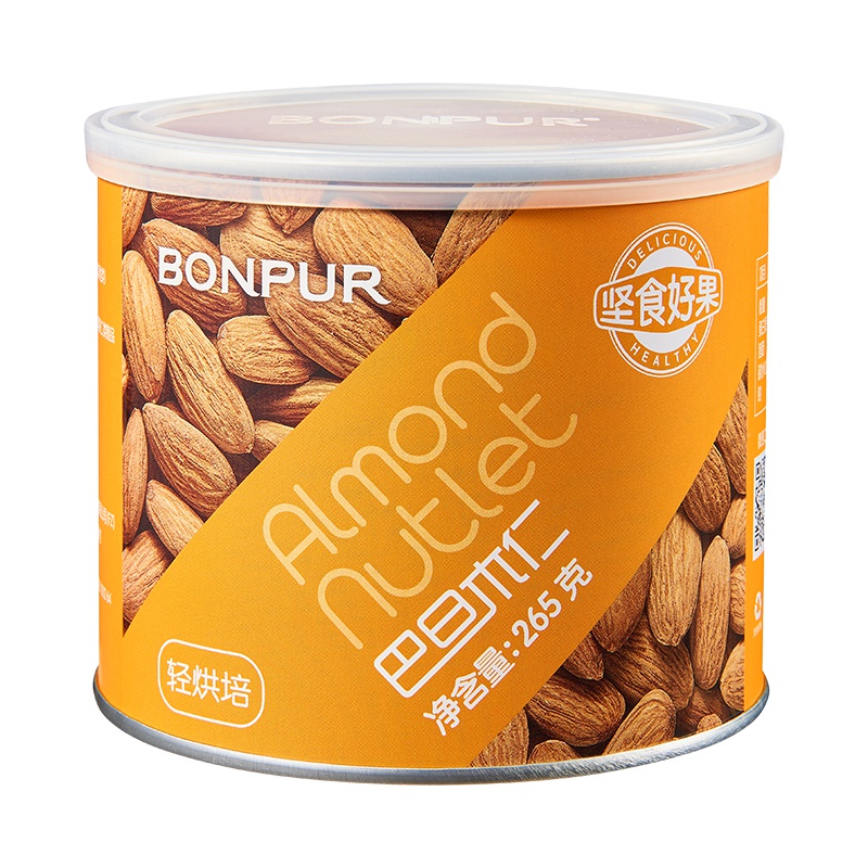 坚食好果无壳巴旦木果仁原味265g罐装干果休闲零食孕妇特产坚果仁