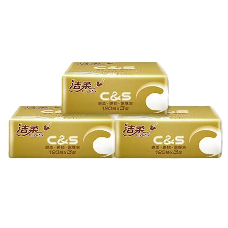 洁柔 130抽三层抽取式纸面巾 72包/箱 (1箱)