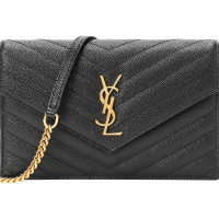 预售 SAINT LAURENT（YSL）MONOGRAM 信封包 单肩斜跨链条包 393953 牛皮革