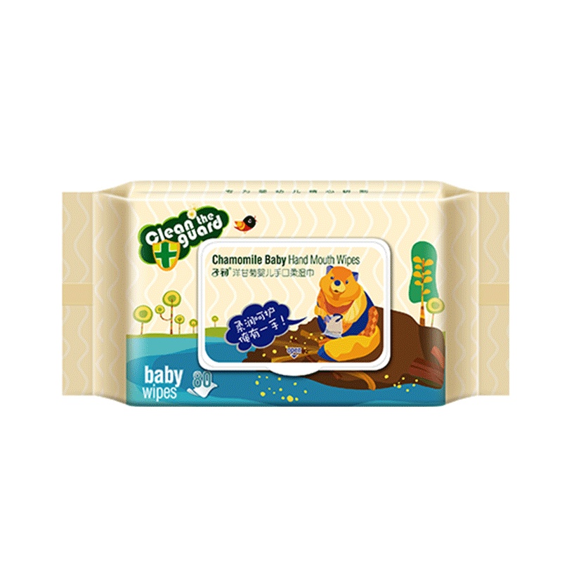 子初 洋甘菊婴儿手口柔湿巾80抽 带盖宝宝润肤柔湿纸巾 新生儿抽纸专用湿巾纸