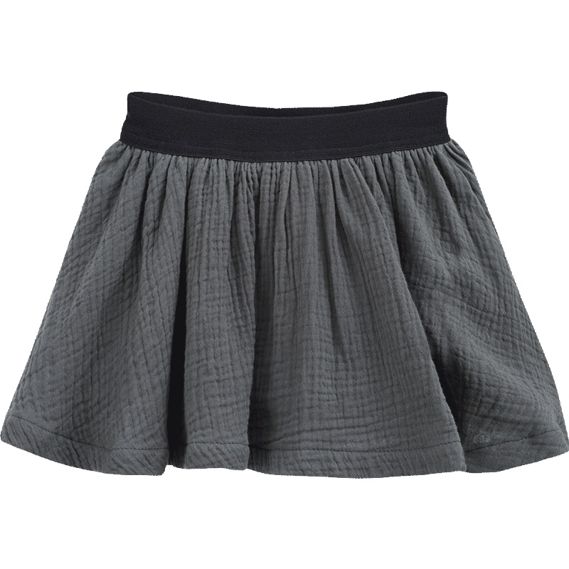 苏宁自营 婴姿坊女童简约纯色韩版短裙 花灰色 80-120cm