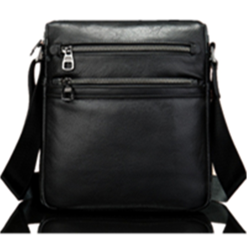 MVA 竖款真皮单肩生意包 男士纯色荔枝纹9.7寸Ipad复古斜挎包9830