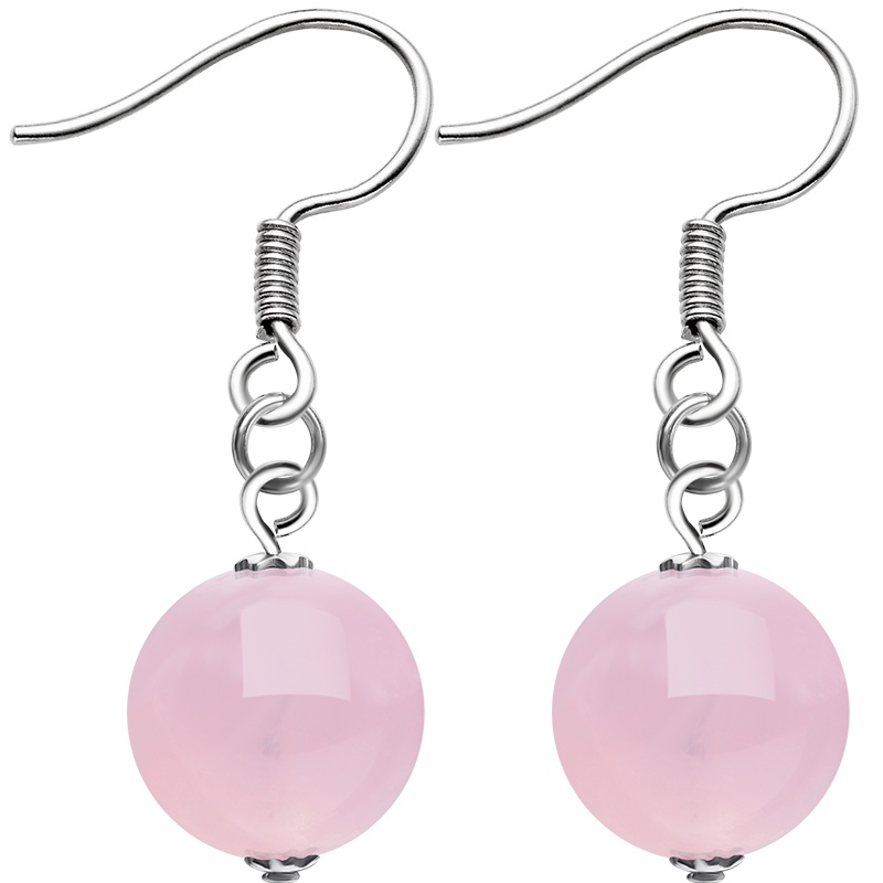 石头记往日情怀天然芙蓉石粉水晶耳环耳坠甜美风时尚饰品耳饰女