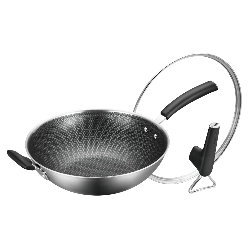 苏泊尔(SUPOR)晶钻蜂窝不锈钢炒锅 32cm CC32JA8