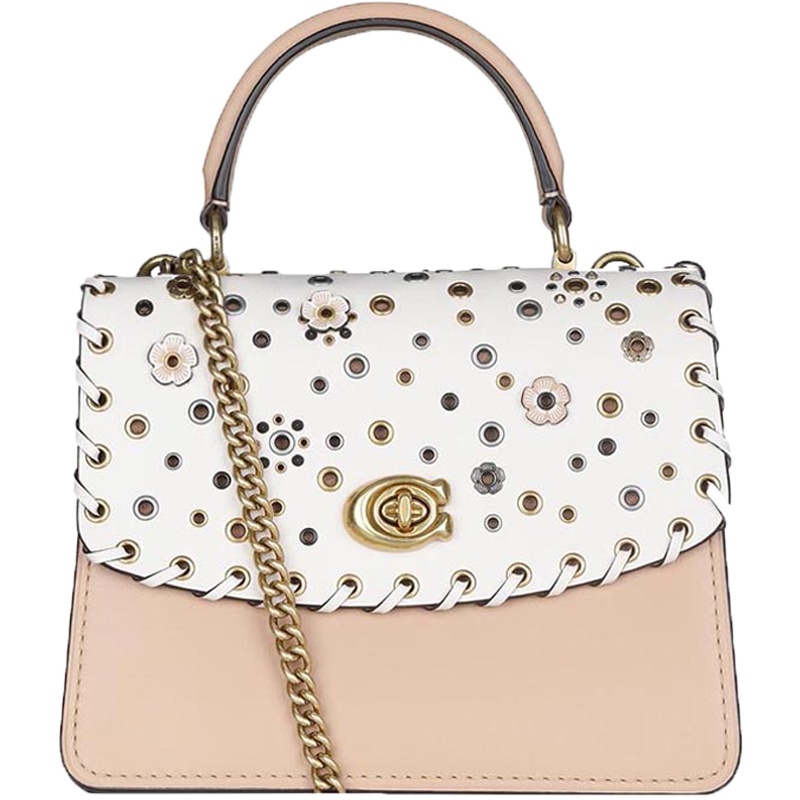 COACH 蔻驰 奢侈品 女士专柜款牛皮铆钉PARKER手提单肩包 69444