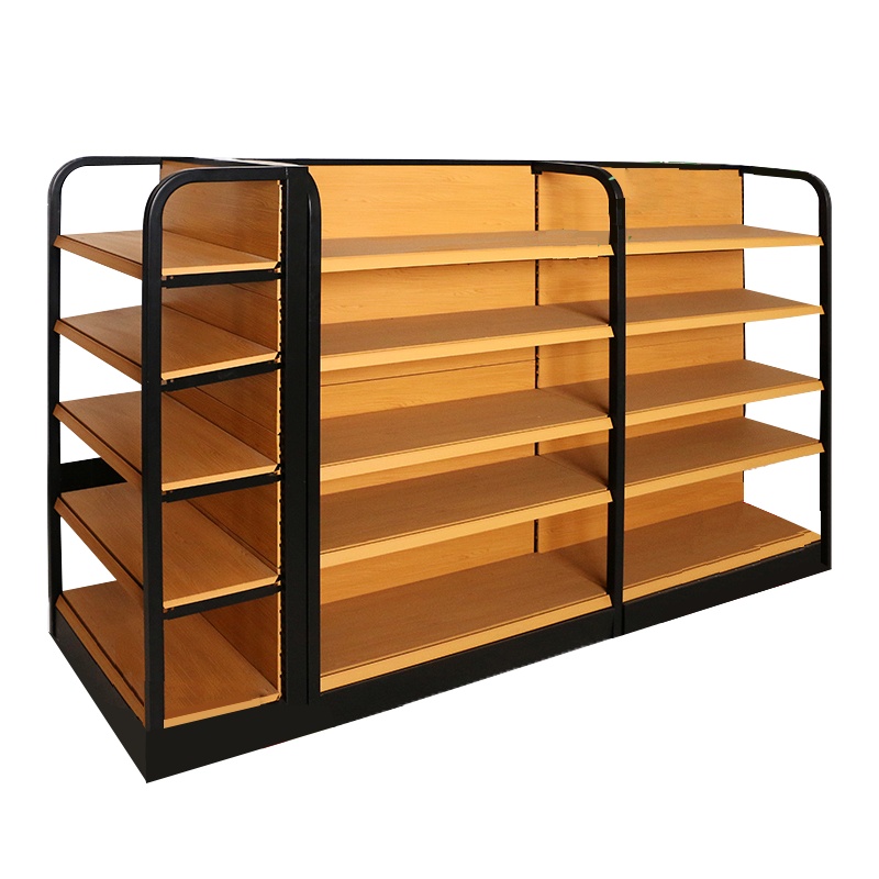 欧宝美四柱木纹超市货架便利店货架