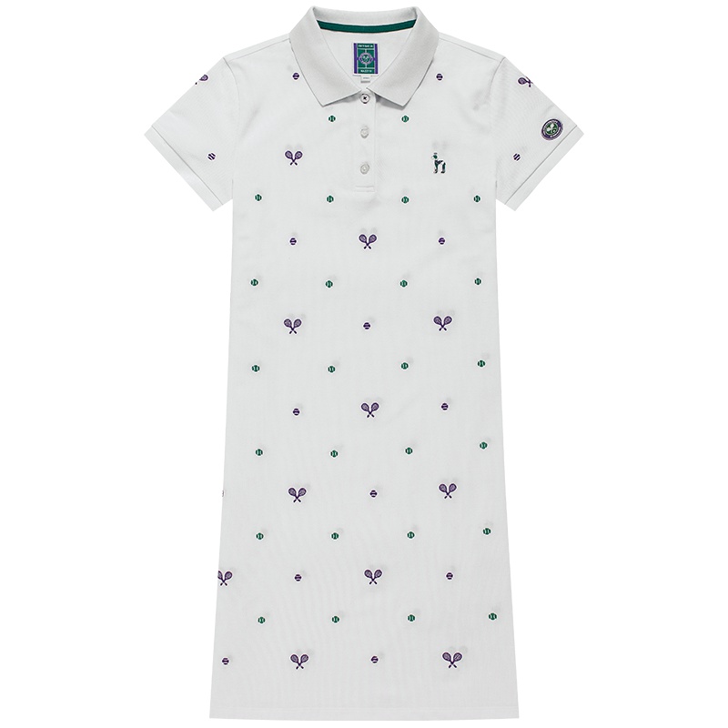 哈吉斯HAZZYS 春夏女休闲刺绣连衣裙运动风修身polo裙一步裙