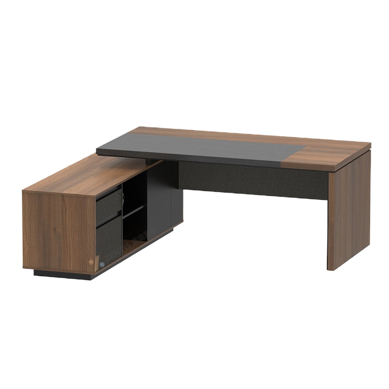 麦格尚 老板桌 简约现代板式大班台经理主管商务办公桌 中班台 1.8米 老板桌 左边侧柜(以人坐里面为准)