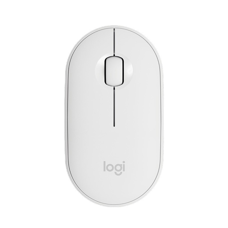 罗技 (Logitech) Pebble鹅卵石轻薄型无线蓝牙静音鼠标光电蓝牙台式机笔记本电脑家用商务办公 白色不开票
