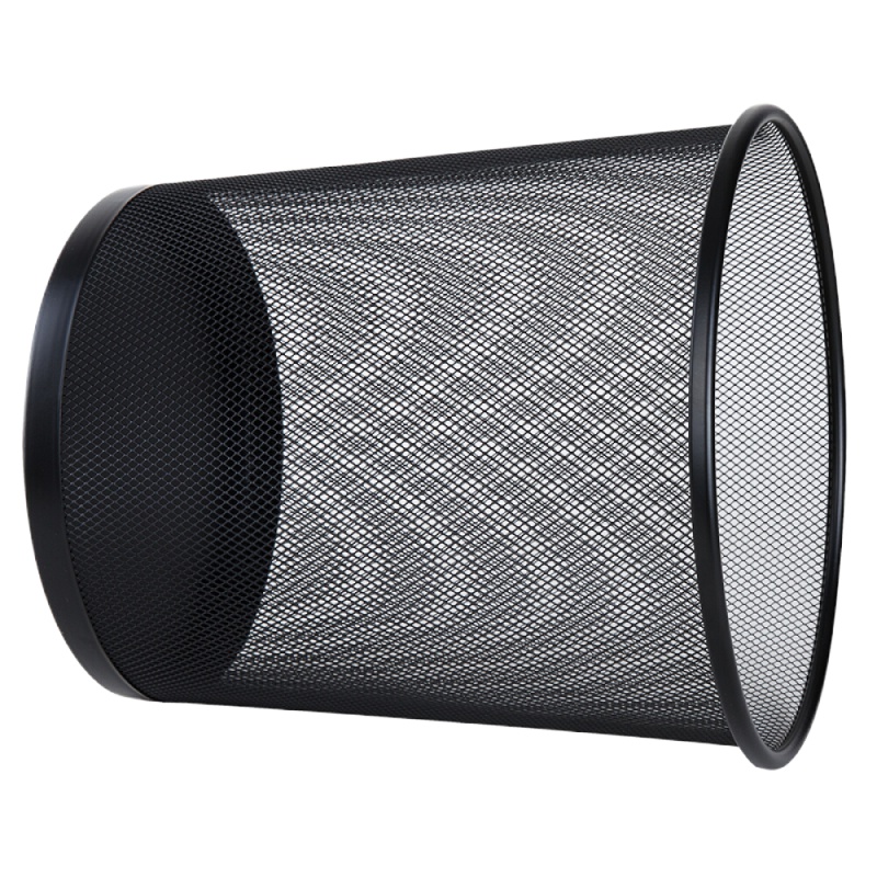 得力9190中号圆纸篓(黑)266x218x280mm金属丝网喷塑工艺