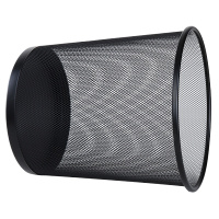 得力9190中号圆纸篓(黑)266x218x280mm金属丝网喷塑工艺