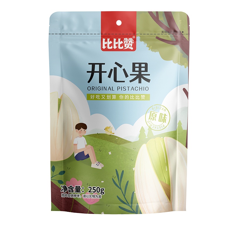 比比赞开心果[原味]250g每日坚果零食推荐孕妇自然开口健康盐焗味干果炒货