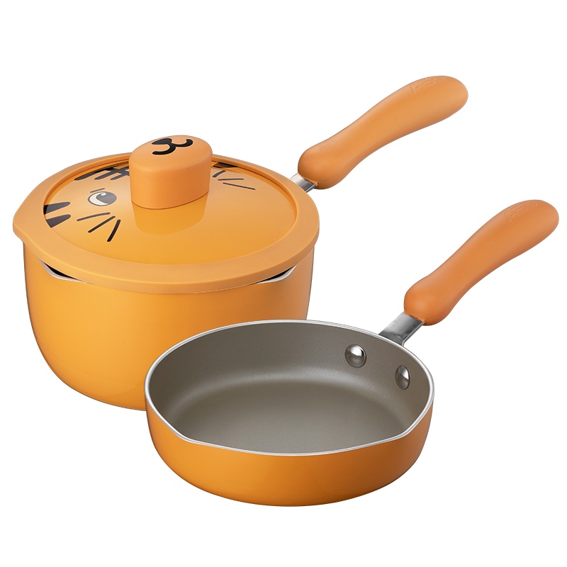 爱仕达婴用不粘套锅粉色卡通图案奶锅带304蒸格、煎锅电磁炉燃气通用家用小煮锅婴儿宝宝辅食锅泡面锅PL02D1WG-T