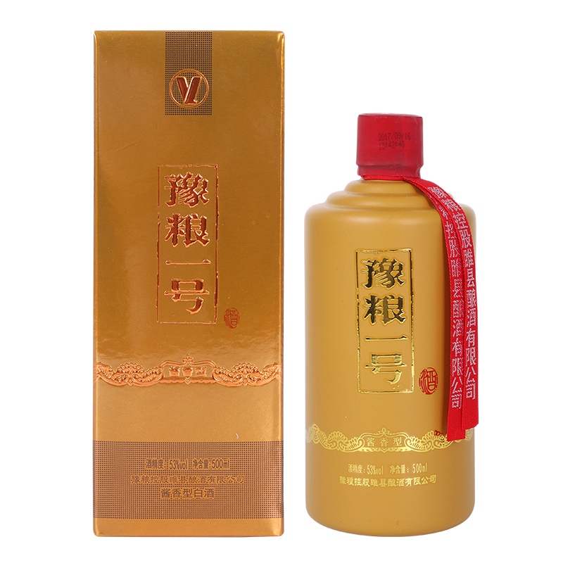 豫粮一号纸盒 老包装 53度酱香型白酒 500ml送礼婚宴自饮用酒