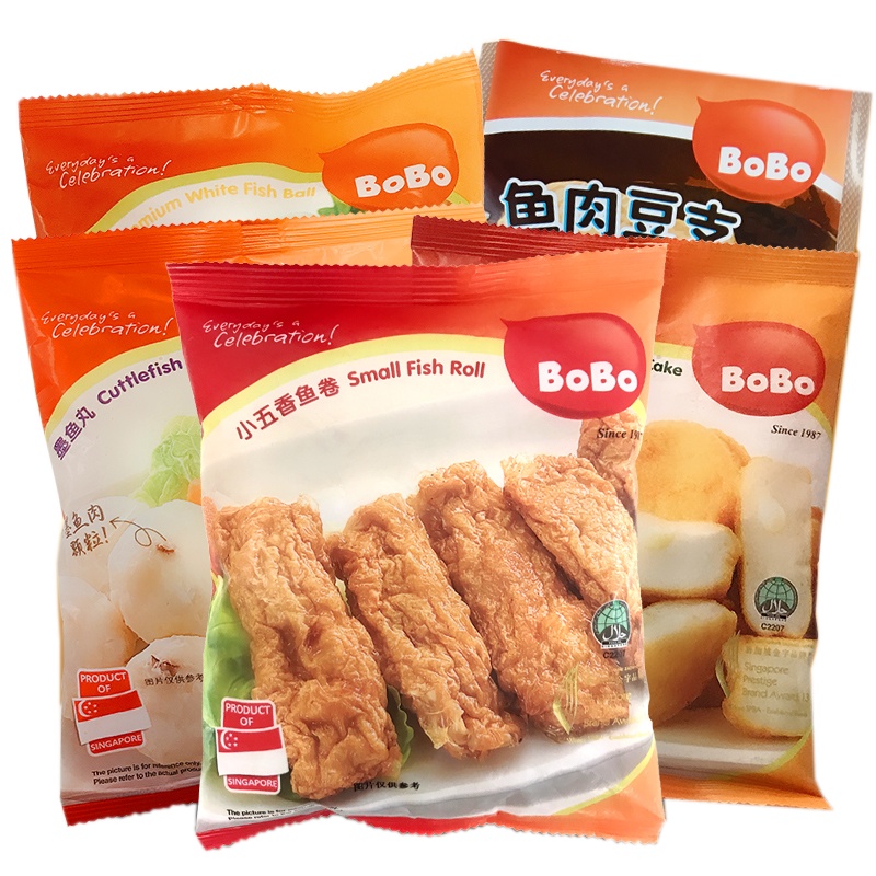波波鱼丸5包组合装 墨鱼丸/熟白/小五香/芝士鱼豆腐/鱼肉豆支 各1袋