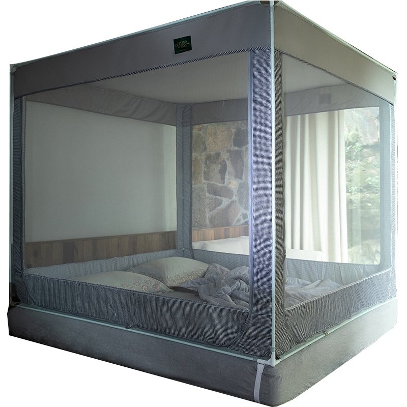 南极人(NanJiren) 三开门坐床蚊帐1.8m床加密加厚公主蒙古包双人家用1.5m米防尘遮光