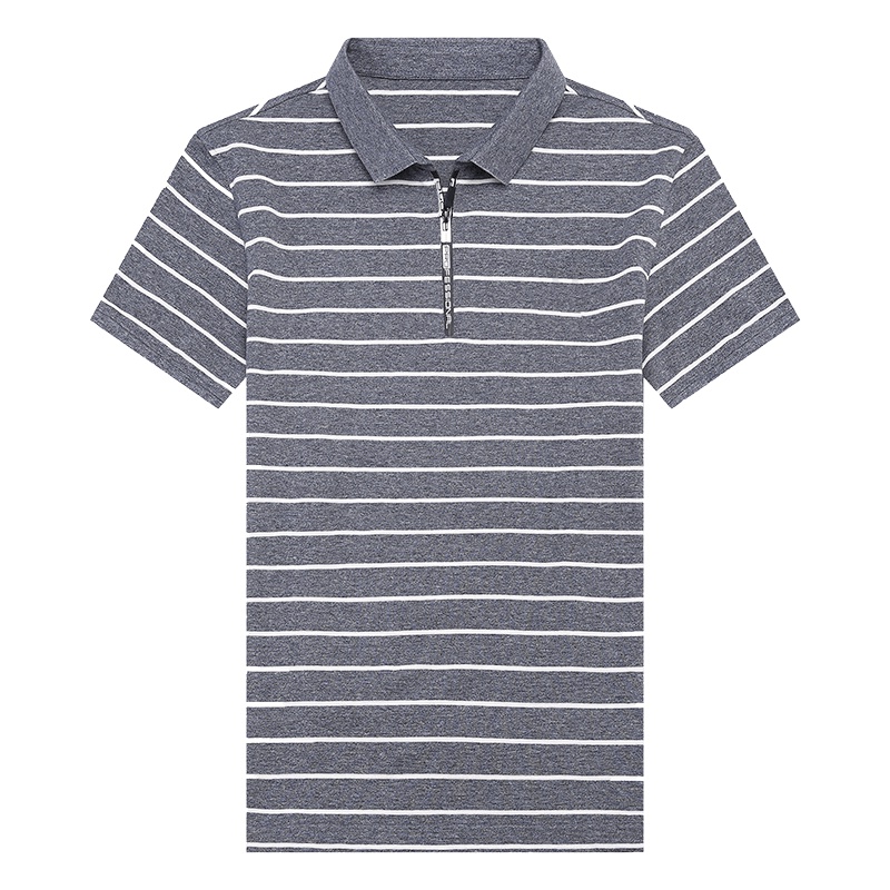 卡帝乐鳄鱼短袖T恤男翻领纯棉条纹Polo衫中年宽松男上衣BAB9082