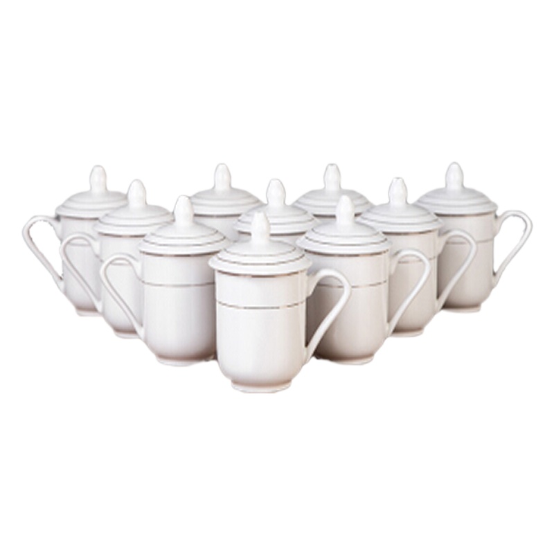 嘉炖白陶瓷茶杯10只装