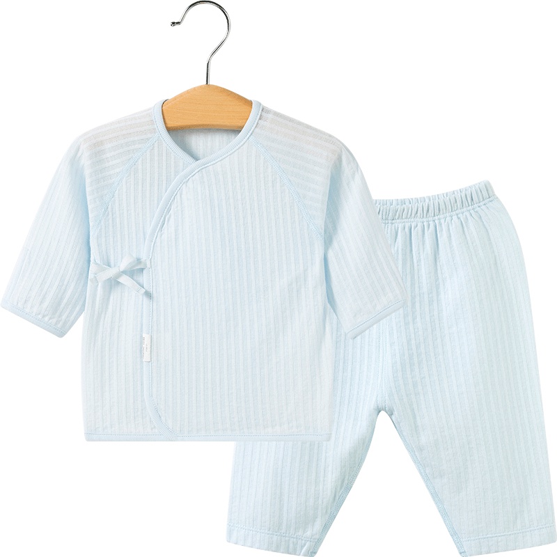 哈贝比新生儿衣服夏季薄款内衣套装0-12月纯棉初生婴儿宝宝和尚服