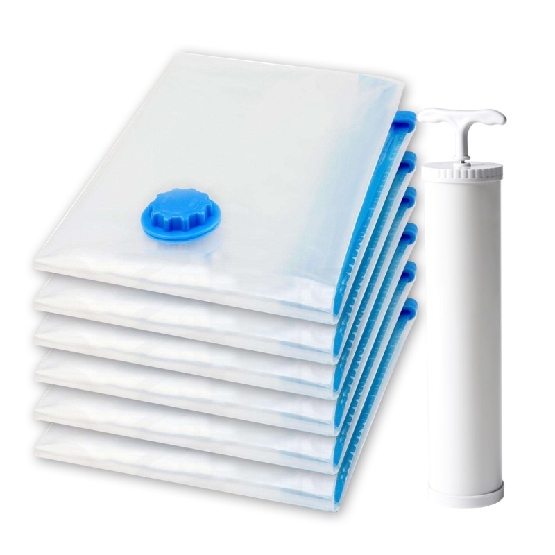 喔爸 透明收纳压缩袋 环保材料无气味 衣物收纳5件套含泵