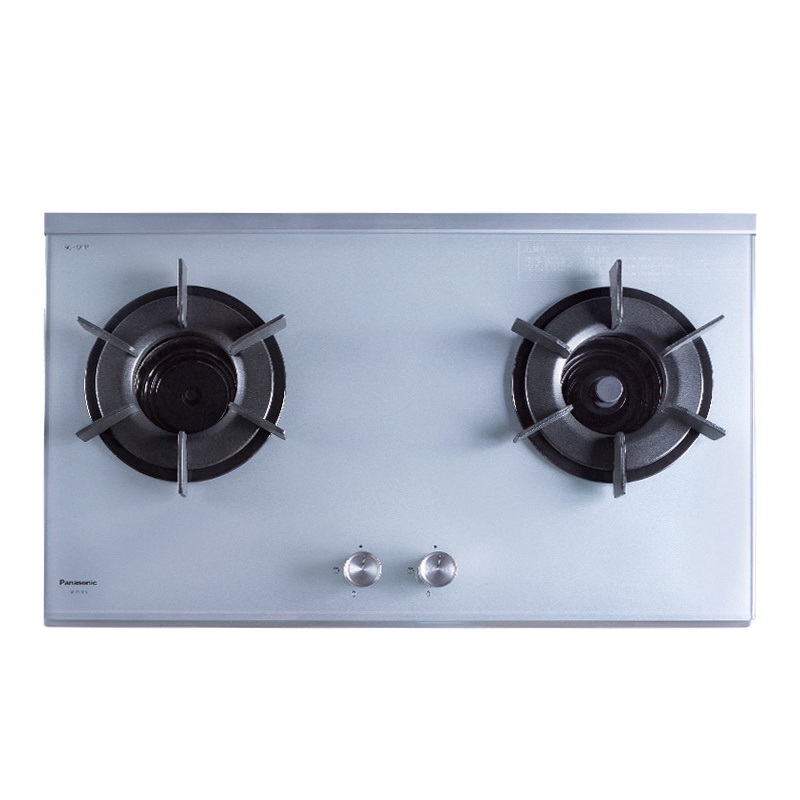 松下家用嵌入式燃气灶GE-223GS 天然气双灶 聚能火 钢化玻璃面板 3.8KW大火力(银色)