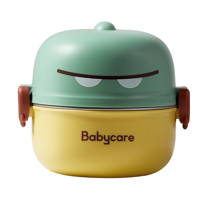 babycare宝宝餐具辅食碗儿童碗防摔防烫婴儿外出辅食碗叉勺子套装恐龙外出碗