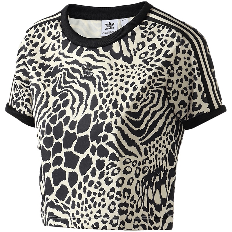 Adidas阿迪达斯三叶草女装运动休闲圆领短袖T恤DU8186