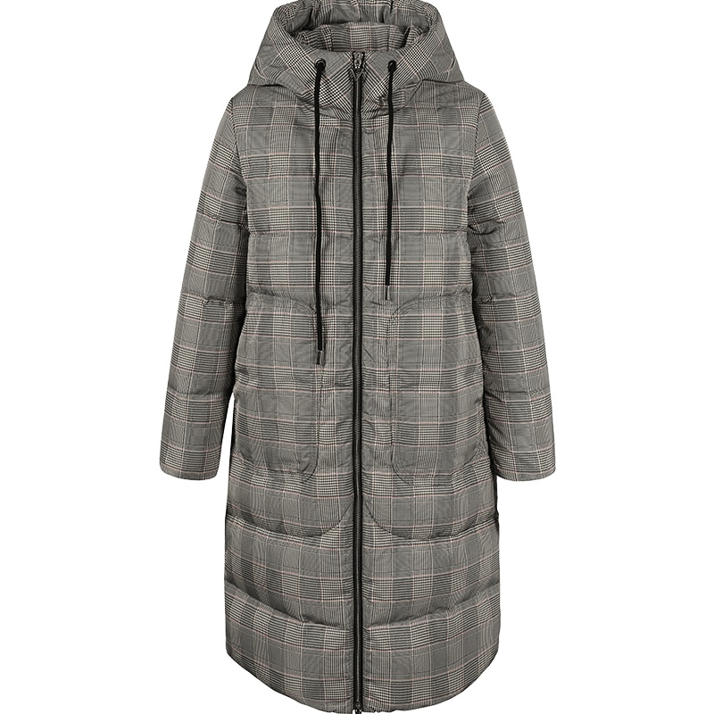 艾莱依2019秋冬新款休闲百搭中长款羽绒服女宽松外套