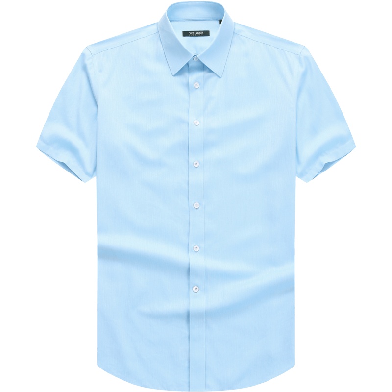 Youngor/雅戈尔男装商务正装宾霸面料 商务休闲 优雅素色蓝色衬衫015GJA