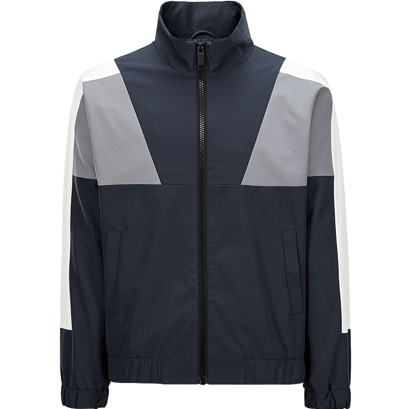 HLA海澜之家时尚镶拼款夹克2019秋季简约立领夹克外套男HWJAJ3R124A