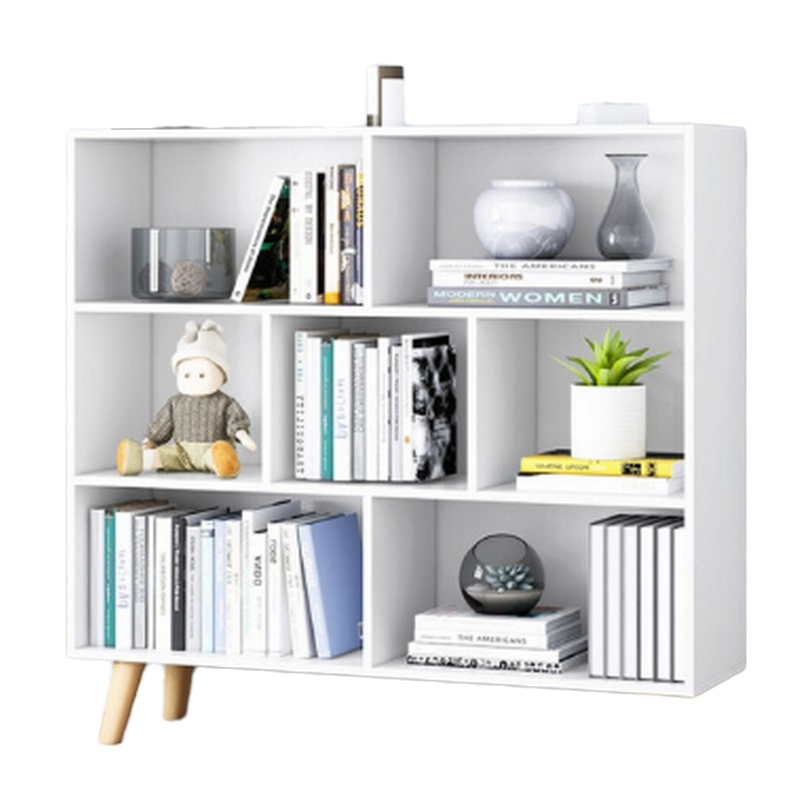 顶鸿DH-HY0609书架书柜简约现代客厅落地收纳储物柜大容量省空间展示柜简易实木桌腿书柜 80cm