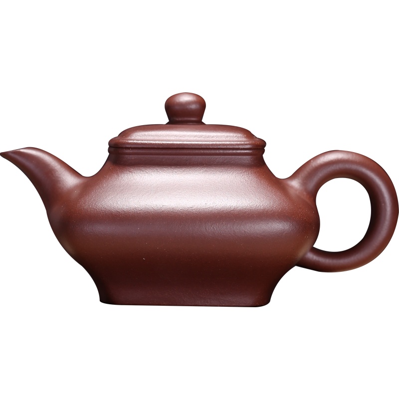 四方舒扁宜兴紫砂壶名家陈顺根纯全手工原矿老紫泥方壶高档紫砂壶 方器 陈腐老紫泥 配套礼盒装 收藏送礼