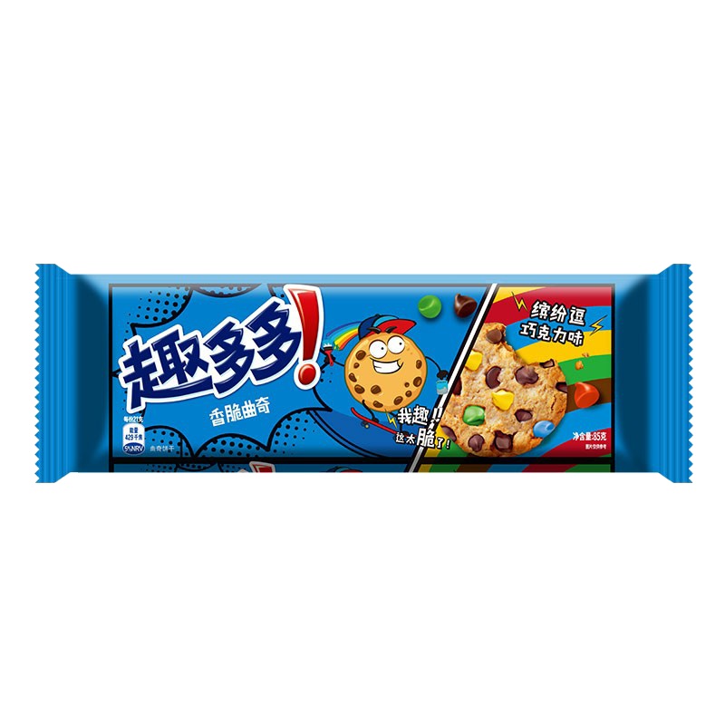 趣多多 香脆曲奇 85g 缤纷逗巧克力味