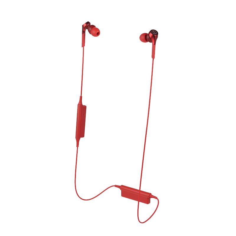 铁三角(audio-technica)ATH-CKS550XBT （红色）重低音蓝牙入耳式运动耳机