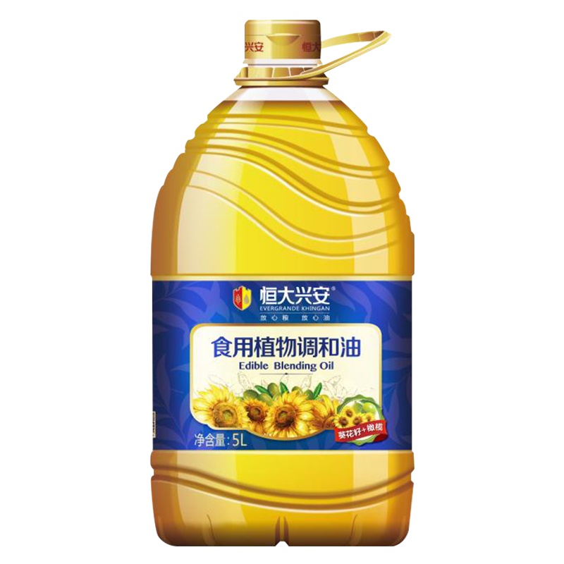 恒大兴安 葵籽橄榄食用调和油5L 桶装家用 清淡不油腻 植物调和油 家庭装