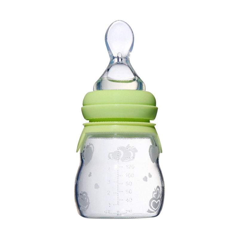 大朵婴儿 婴儿防摔奶瓶挤压式宝宝米糊勺子奶瓶硅胶软勺喂食勺160ML 黄色奶瓶送奶嘴
