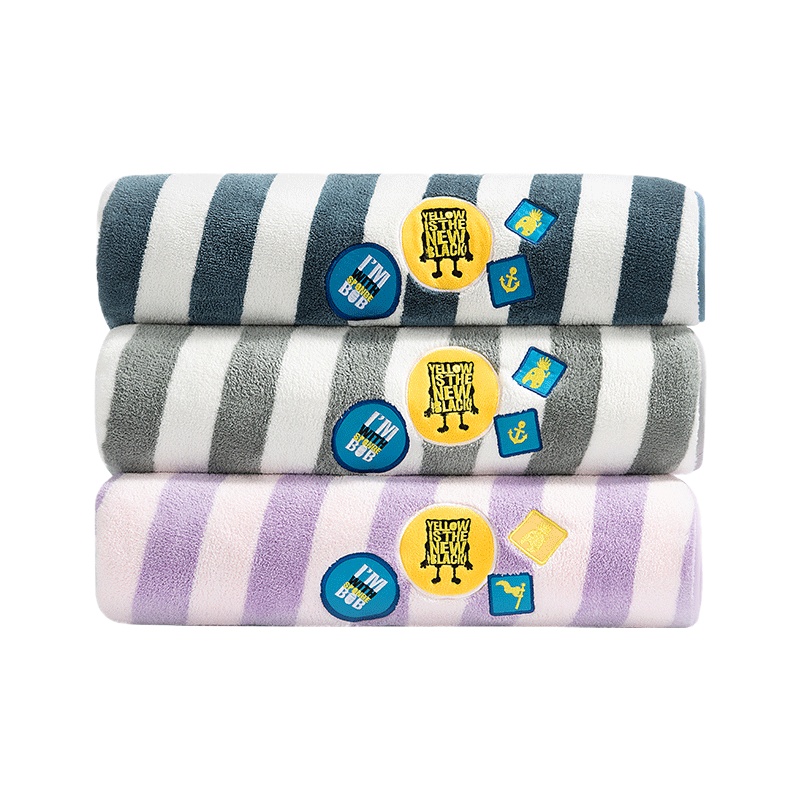 三利海绵宝宝擦手巾挂式儿童毛巾家用女洗脸搽手布可爱小方巾手帕