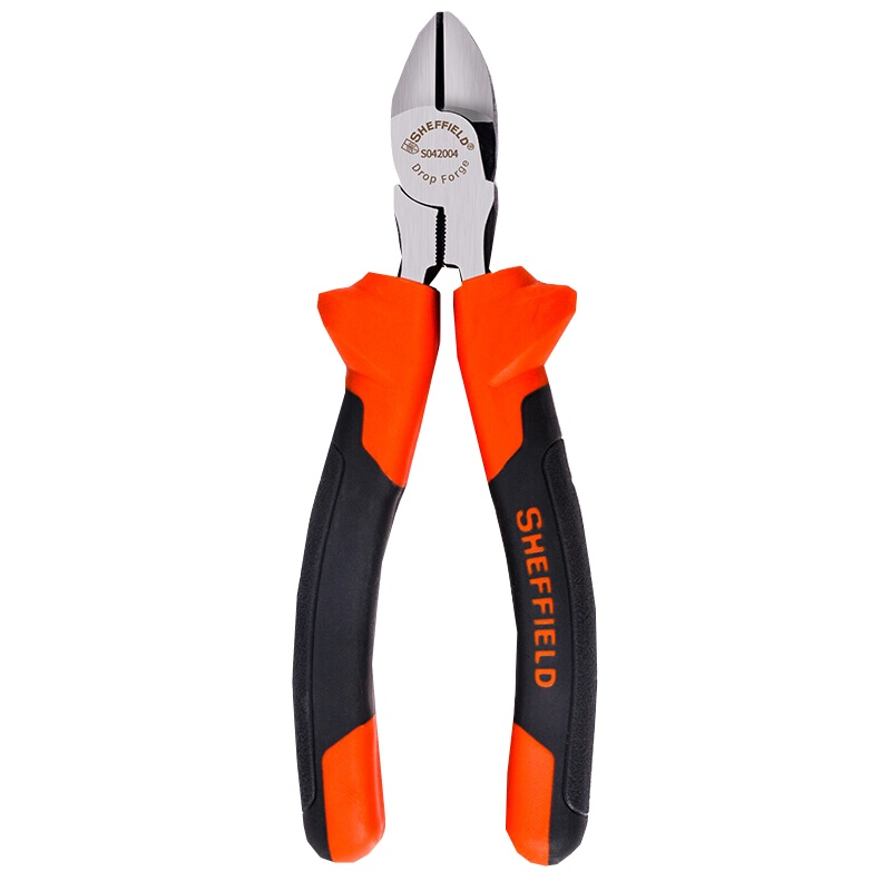 钢盾 S042004 重型省力偏心斜嘴钳 8" 橙灰色 单位(件)