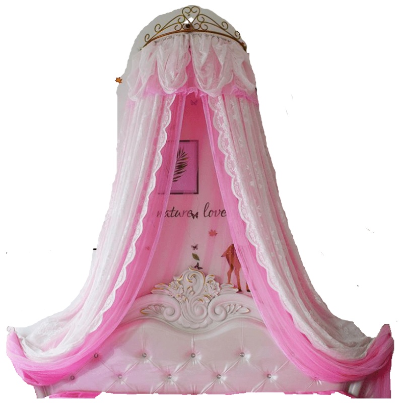 家柏饰(CORATED)床幔床头帘廷儿童公主风蕾丝装饰帘蚊帐欧式纱帘皇冠支架