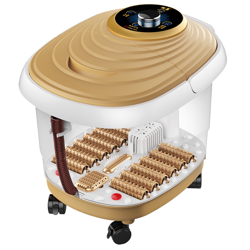 朗康 LK-8106B足浴盆按摩深桶加热恒温洗脚盆泡脚桶足浴器全盖保温 自助滚轮按摩 温度时间设定 数码大屏