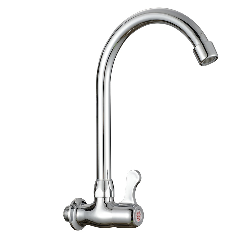 厨房水龙头水槽阳台旋转 厨房龙头单冷万向入墙式 洗菜盆水龙头铜