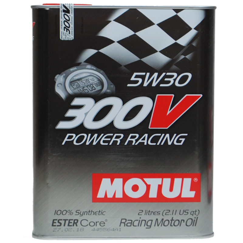 MOTUL摩特 欧洲进口 多酯类300V POWER RACING 5W-30 SN级 全合成机油润滑油 2L