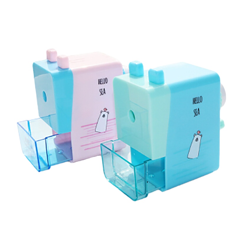 齐心(Comix) PS6268 自动进笔铅笔刀转笔削笔机削笔器卡通手摇卷笔刀文具 自动进铅 颜色随机发货