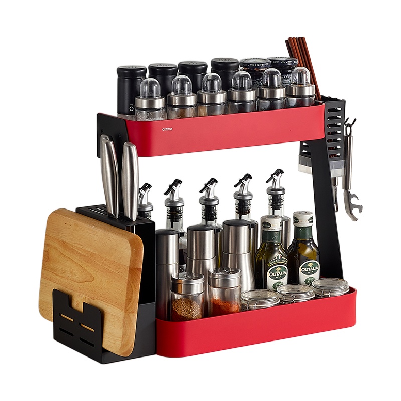 厨房置物架调料收纳架子台面神器放刀筷子调味料罐盒用品家用大全