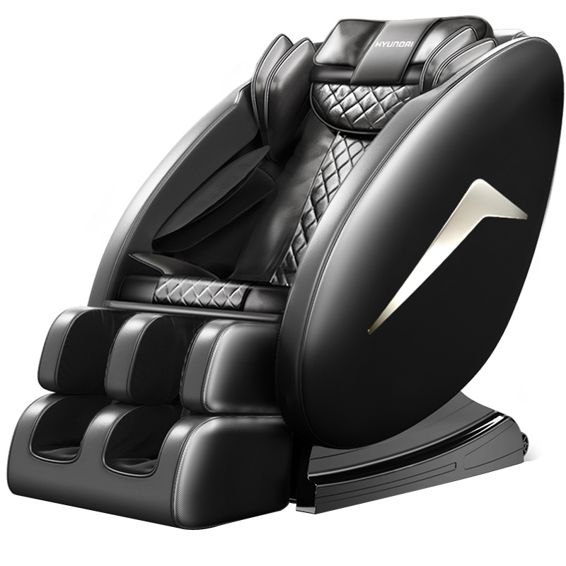 HYUNDAI智能按摩椅HX5家用全身全自动太空豪华舱小型多功能电动沙发深V零重力颈椎肩腰揉捏按摩器 低配黑色