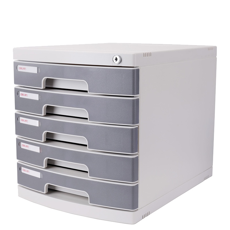 得力(deli) 8855五层文件柜带锁 浅灰 单只装