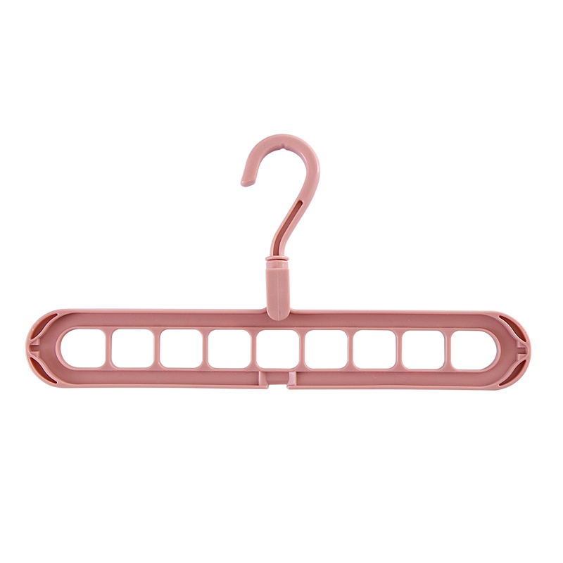 欧润哲 北欧粉9孔收纳衣架 100752