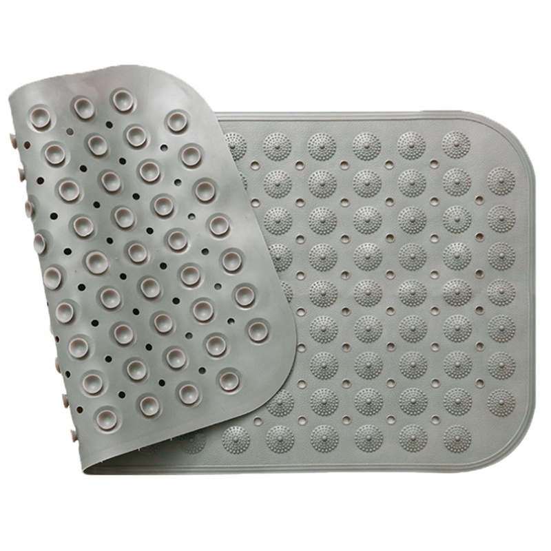 海斯迪克 HK-430 工厂浴室防滑地垫 PVC防滑垫 按摩脚垫 卫浴浴缸防滑垫 洗澡防滑吸盘垫子 灰色35*70cm