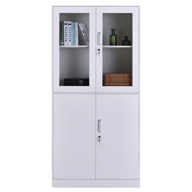 卓澳文件柜办公柜钢制铁皮柜资料柜档案柜储物拆装柜薄边等器械纯白0.8mm